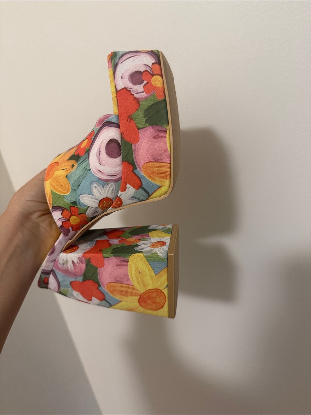 SHEIN Multicolor Floral Platform Slide Heels - Picture 2 of 3